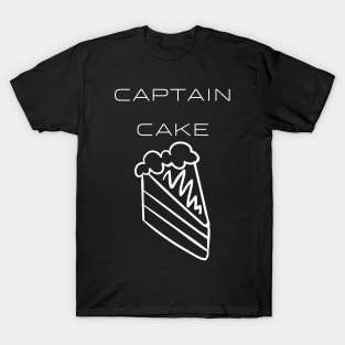 Captain Cake Typography White Design T-Shirt